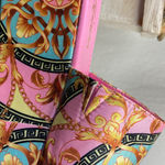 Liliana  Pink & Gold Print Platform Slide Sandal Shoes 10 Photo 3