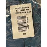 Sachin + Babi Size 12 NEW Moroccan Blue Crepe Embroidered Wren Cape Maxi Gown Photo 7