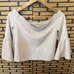 ASOS Tan Ruffle Sleeve Off Shoulder Top Size 6 Photo 1