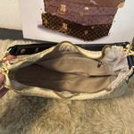 Elegant Tan and Black woven Women's shoulder hobo bag Brown Photo 5