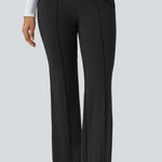 Halara  High Waisted Crossover Flare Yoga Seamed Pants Black Women's Size‎ Medium Photo 0