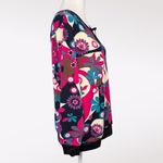 Vintage Floral Print Retro Pullover Top 3/4 Sleeve Keyhole Neck Size Medium Multiple Photo 4