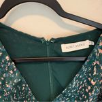 FLORET STUDIOS Long Sleeve Satin Faux Wrap Midi Dress in Green Pink size M Size M Photo 5