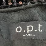 O.P.T Velvet Sequin Faux Wrap Black Mini Dress Long Sleeve Size XS Photo 2