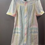 Vintage pastel striped house coat size sm/med Pink Photo 2