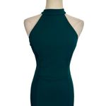BHLDN Lennox Halter Open-Back Side-Slit Stretch Crepe Gown in Dark Emerald Photo 6