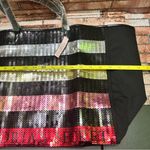 Victoria's Secret  Sequin Black and Pink Striped Tote Photo 3