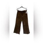 Kut From The Kloth NWT Meg Hi Rise Raw Hem Wide Leg Velvet Pants Brunette 14 Photo 4