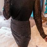 Rhinestone Fishnet Long Sleeve Shirt Size M Photo 0