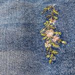 McGuire Denim MCGUIRE IZABEL EMBROIDERED BLUE DENIM RAW HEM HIGH RISE MINI SKIRT 26 Photo 6