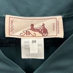 VTG Paris France Green Silk V Neck Long Sleeve Tie Waist Tunic Shirt Size 36 XS Photo 3