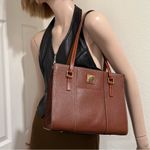 Dooney & Bourke  Brown Pebbled Leather Small Lexington Shopper Tote Shoulder Bag Photo 0