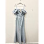 NWT Teri Jon by Rickie Freeman Jacquard Cascade Ruffle Mermaid Gown Light Blue 6 Photo 3