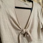 Abercrombie & Fitch Soft Cozy Tie Front Cream Long Sleeve Bodysuit M NWT Photo 3
