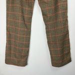 Brandy Melville  Straight Leg Plaid Print Pants High Rise Tan Red Black Preppy Photo 12