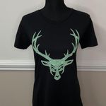Next Level Apparel Bucked Up Black Short Sleeve Tee with Green Logo Photo 0