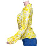 ROUJE PARIS Palmyra Long Sleeve Shirt, Yellow Watercolor Peony Print, FR44/US12 Size 12 Photo 9