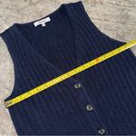 Madewell Size XS Button Front Ribbed Tank Sweater Dress Navy Wool Alpaca Photo 4
