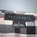 Sanctuary  Cori Smocked‎ Sleeve Blouse beige black red plaid wrap Vneck size S Photo 5