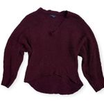 American Eagle Outfitters Burgundy Long Sleeves V Neck Sweater Photo 0