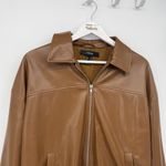 Forever 21  Brown Faux Leather Zip Jacket Classic Size Medium Photo 1