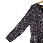 Maurice's  Floral Peplum Top Womens XL Black Pink Long Sleeve V-Neck Boho Peasant Photo 3