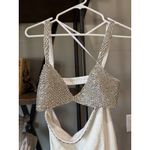 retrofete Fernanda Embellished Asymmetric Maxi Dress White/Silver Womens Size Sm White Photo 8