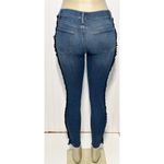 frame denim Frame Le High Skinny Multi Tape Stripe Skinny Jeans Raw Hem Dark Wash Size 24 Photo 4