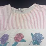 Vintage 90S/Y2K CottageCore Striped Floral Grandma Shirt Size Large Photo 4
