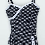 Catherines Womens Polka Dot One Piece Swimsuit Size 20W Retro Pin Up Vacation Photo 0