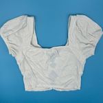 Madden Girl White Madden NYC Gold Heart O-Ring Puff Sleeve Top Women's Size S Photo 7