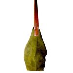 Dooney & Bourke DOONEY BOURKE Olive Green Suede Hobo Bag Adjustable Brown Leather Shoulder Strap Photo 5