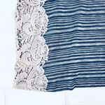 We The Free  Striped Lace Side Tunic Top Women's S/P Blue Grey Photo 8