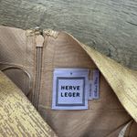 Herve Leger ‎ Champagne Gold Combo Bandage Fancy Mini Holiday Skirt small Photo 2