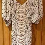 re:named  Cream w/ Black Polka Dots Ruched Lined Bodycon Mini Dress Size‎ Small Photo 0