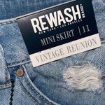 REWASH  Women's Vintage Edition Denim‎ Mini Light Wash Stretch Skirt Size 11 New Photo 1