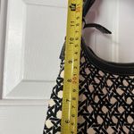 Kate Spade  New York Black White Shoulder Bag Purse Pattern Green Lining Top Zip Photo 9