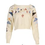 Dannijo NWT Cropped Patchwork Sweater Pastel Cream Butter Boxy Oversized size XS Photo 2