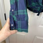 J.Crew Womens Plaid Blue Green Waist Tie Preppy Top Size Medium 100% Cotton Photo 3
