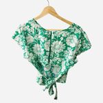 Amour Vert Women’s Shea Ramie Bloomsbury Size Large Green Floral Spring Top NWT Photo 3