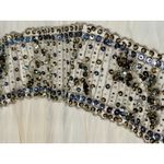 NWT Mandalay White Silk Navy Blue Beaded Sequin Mini Evening Dress Womens Size 6 Photo 6