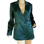 HOUSE OF HARLOW 1960 GREEN SATIN COCKTAIL BLAZER (M) Size M Photo 1