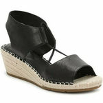 Eileen Fisher NWOT  Black Leather Agnes Espadrille Wedge Sandal Women's Size 9 Photo 0