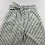 Madewell Light Blue Stripe Linen Blend Huston Relaxed Leg Cropped Pant M Photo 1