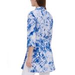 Calvin Klein NWOT  Blue Tie Dye Silk Belted Mini Shirt Dress M Photo 1