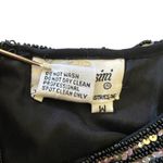 Oleg Cassini  Vintage Beaded Embellished Black Silk Floral Top Formalwear Blouse Photo 3