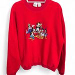 Disney 90s Vintage  Store Red Fleece Sweatshirt | Size L Oversized Photo 0