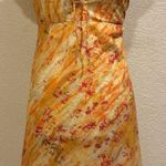 Stef in Time Vintage Y2K Orange Floral Tie Dye Mini Dress Gold Photo 0