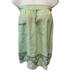 Vintage Green Check Cross Stitched Apron W/Pocket 2 Ways To Wear Top Tied Back Photo 2