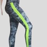 Champion brand gray tie dye look work out leggings with lime green strip… Photo 1